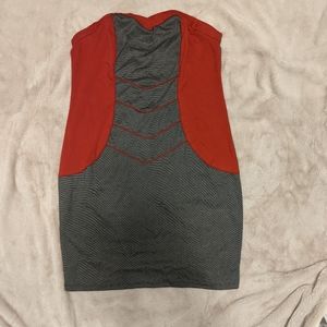 Grey and red strapless dress size 2x